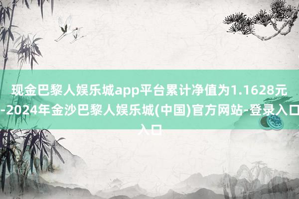 现金巴黎人娱乐城app平台累计净值为1.1628元-2024年金沙巴黎人娱乐城(中国)官方网站-登录入口