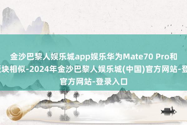 金沙巴黎人娱乐城app娱乐华为Mate70 Pro和Pro+版块相似-2024年金沙巴黎人娱乐城(中国)官方网站-登录入口